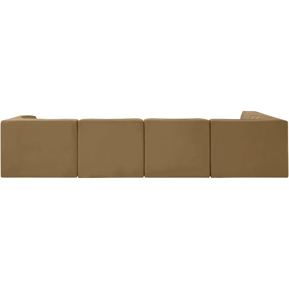 Rummi Saddle Velvet Performance Fabric Upholstered 5pc. Modular Sectional