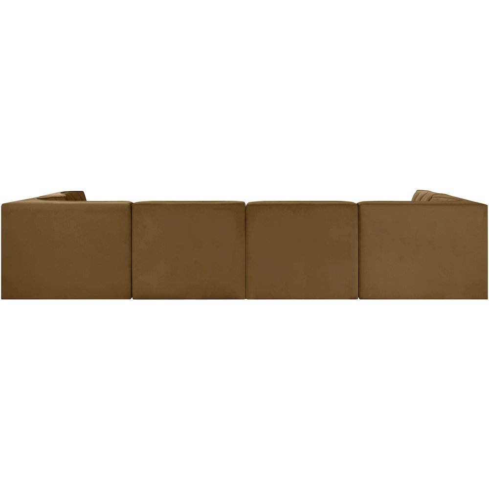 Rummi Saddle Velvet Performance Fabric Upholstered 6pc. Modular Sectional