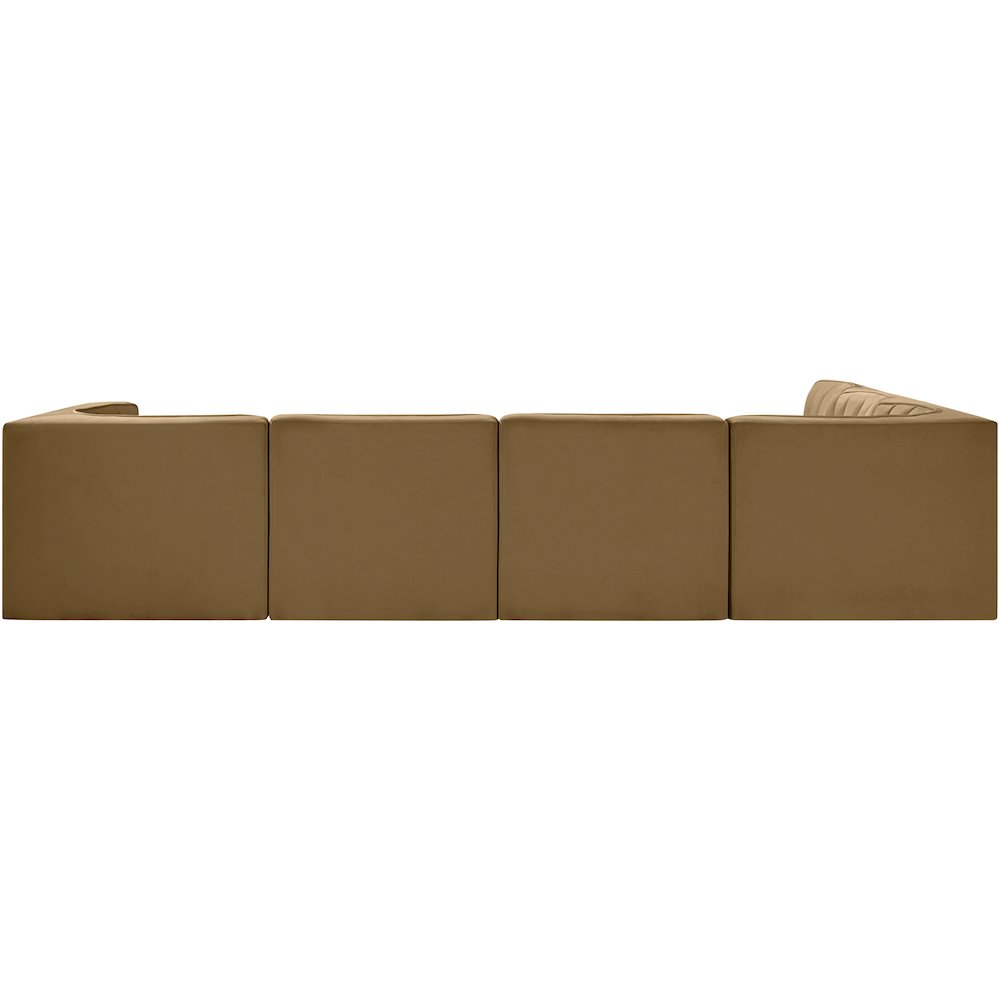 Rummi Saddle Velvet Performance Fabric Upholstered 6pc. Modular Sectional