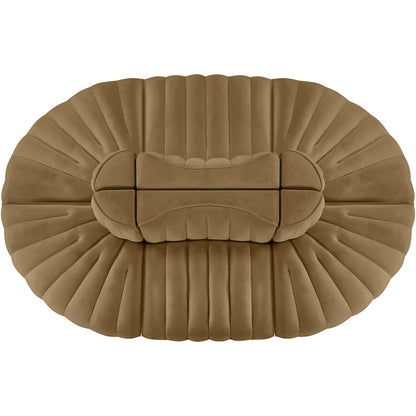 Rummi Saddle Velvet Performance Fabric Upholstered 6pc. Modular Sectional