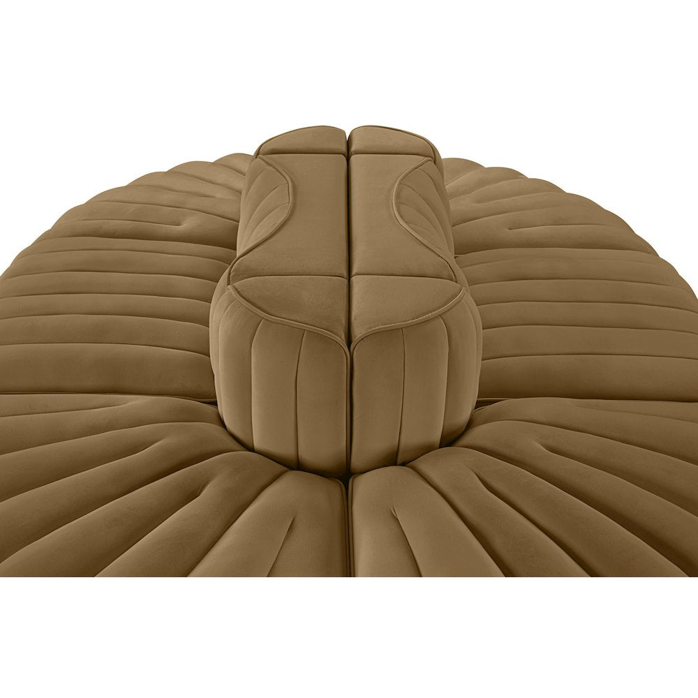 Rummi Saddle Velvet Performance Fabric Upholstered 6pc. Modular Sectional