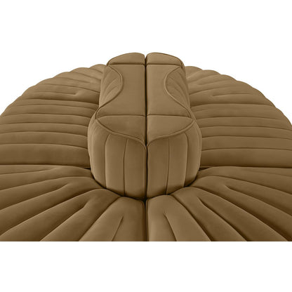 Rummi Saddle Velvet Performance Fabric Upholstered 6pc. Modular Sectional