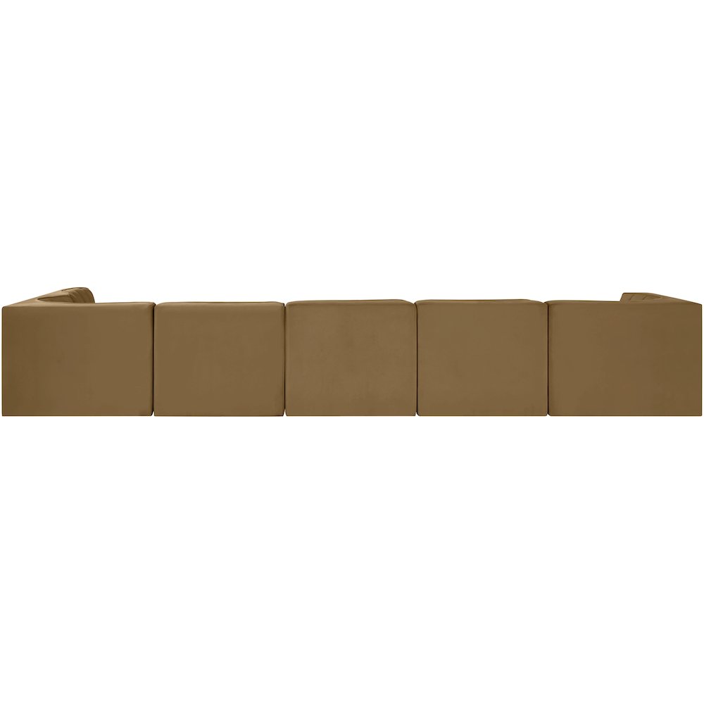 Rummi Saddle Velvet Performance Fabric Upholstered 6pc. Modular Sectional