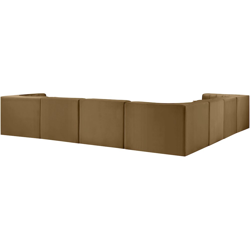 Rummi Saddle Velvet Performance Fabric Upholstered 7pc. Modular Sectional