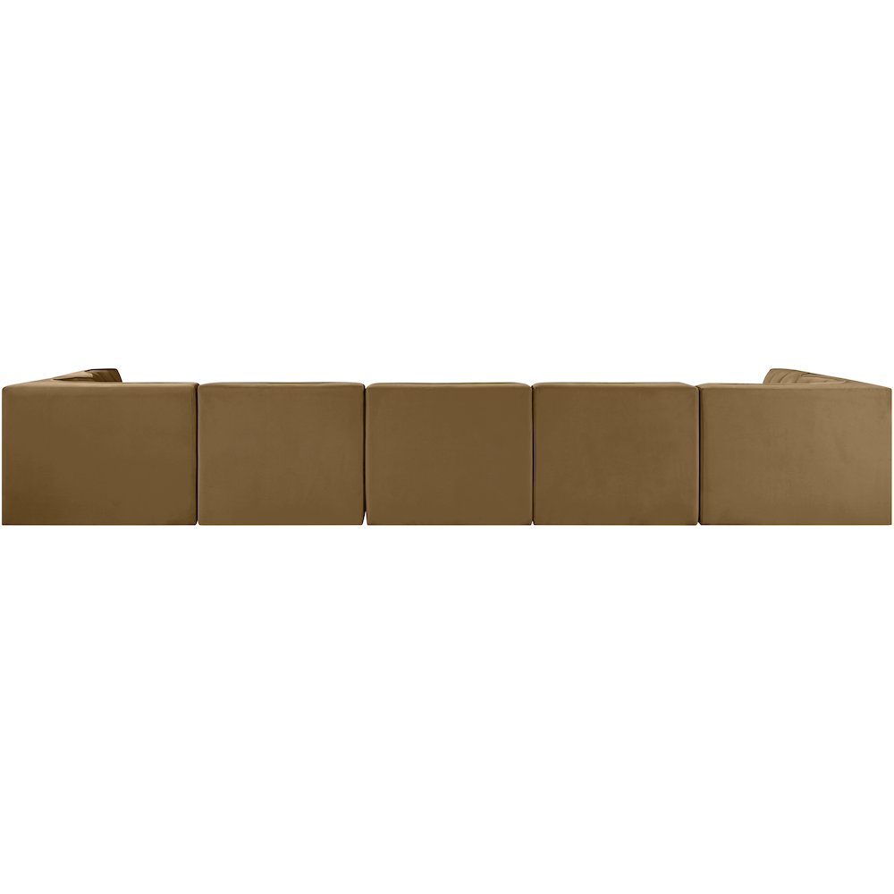 Rummi Saddle Velvet Performance Fabric Upholstered 7pc. Modular Sectional