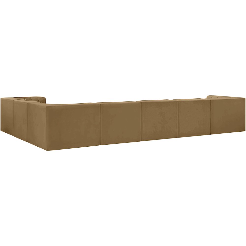 Rummi Saddle Velvet Performance Fabric Upholstered 7pc. Modular Sectional