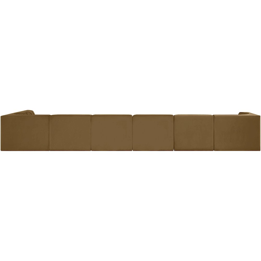 Rummi Saddle Velvet Performance Fabric Upholstered 7pc. Modular Sectional