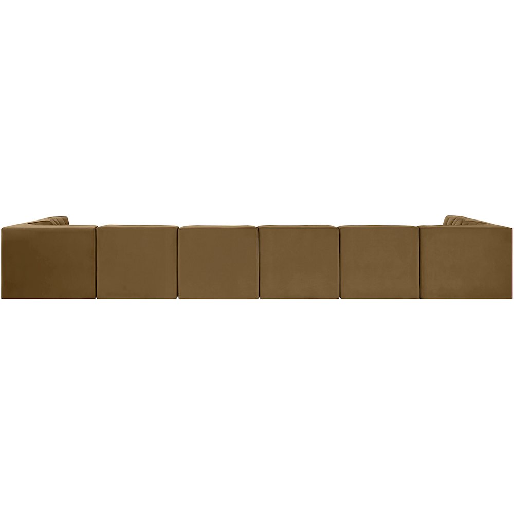 Rummi Saddle Velvet Performance Fabric Upholstered 8pc. Modular Sectional