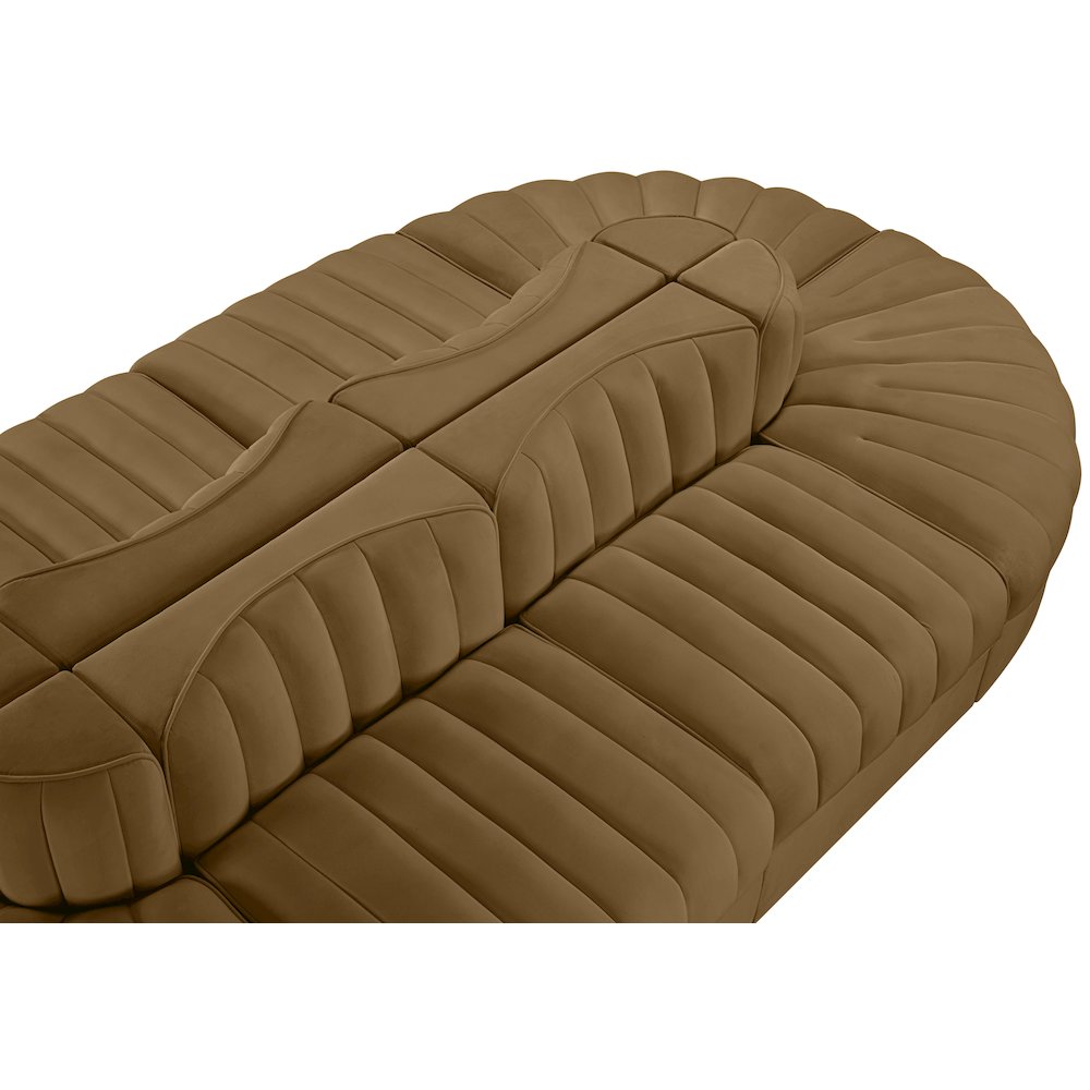 Rummi Saddle Velvet Performance Fabric Upholstered 8pc. Modular Sectional
