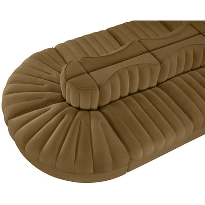Rummi Saddle Velvet Performance Fabric Upholstered 8pc. Modular Sectional