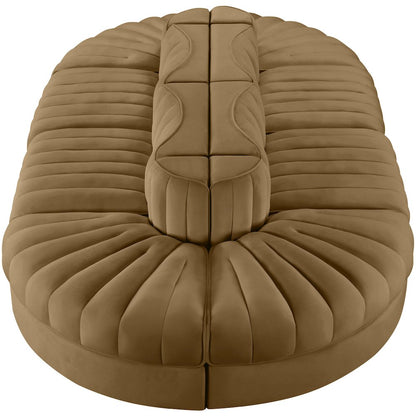 Rummi Saddle Velvet Performance Fabric Upholstered 8pc. Modular Sectional