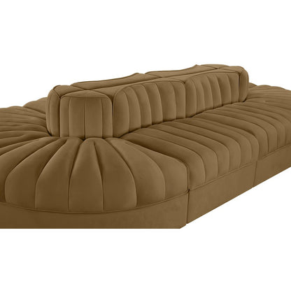 Rummi Saddle Velvet Performance Fabric Upholstered 8pc. Modular Sectional