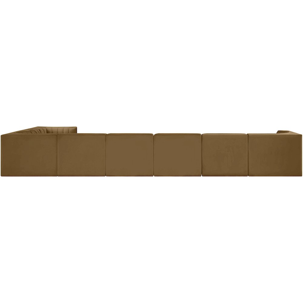 Rummi Saddle Velvet Performance Fabric Upholstered 8pc. Modular Sectional