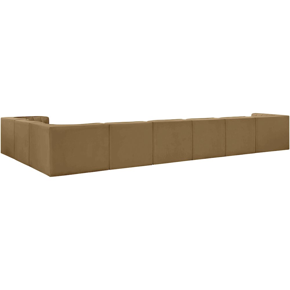 Rummi Saddle Velvet Performance Fabric Upholstered 8pc. Modular Sectional