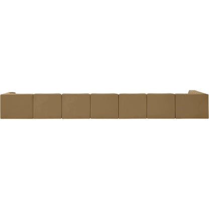 Rummi Saddle Velvet Performance Fabric Upholstered 8pc. Modular Sectional