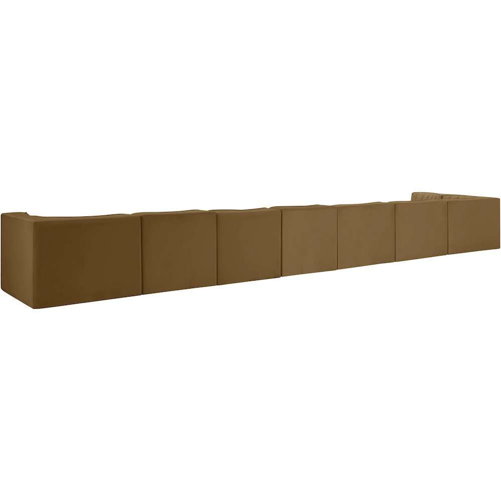 Rummi Saddle Velvet Performance Fabric Upholstered 8pc. Modular Sectional