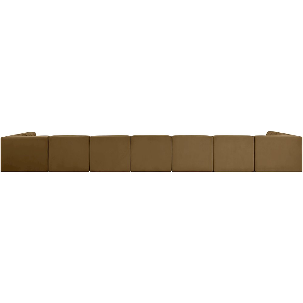 Rummi Saddle Velvet Performance Fabric Upholstered 9pc. Modular Sectional