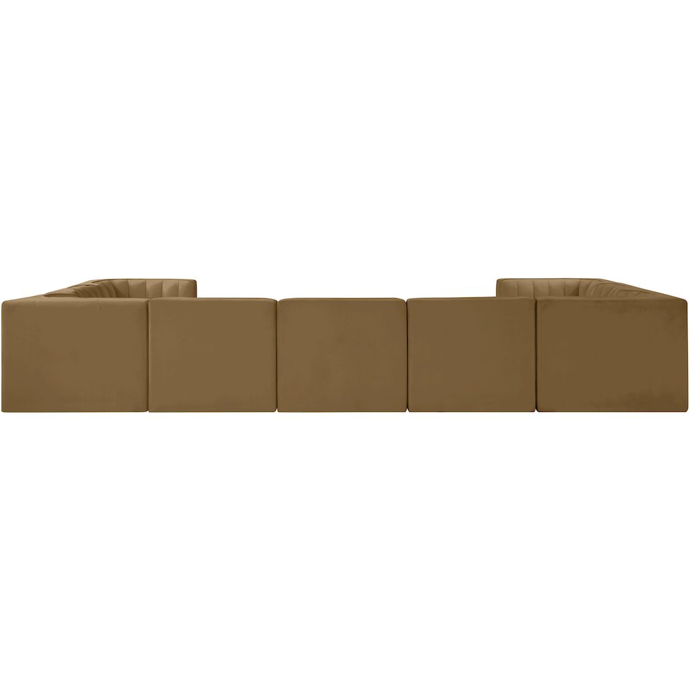 Rummi Saddle Velvet Performance Fabric Upholstered 9pc. Modular Sectional