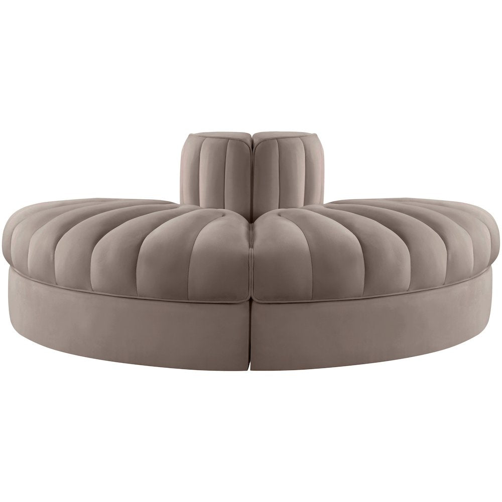 Rummi Taupe Velvet Performance Fabric Upholstered 2pc. Modular Loveseat
