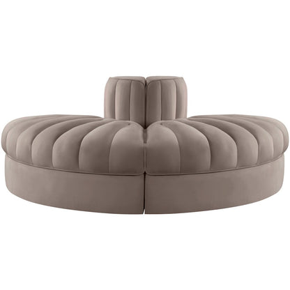 Rummi Taupe Velvet Performance Fabric Upholstered 2pc. Modular Loveseat