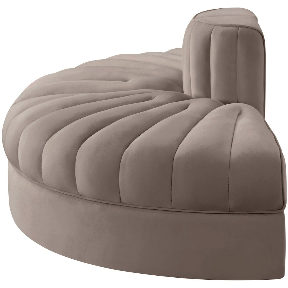 Rummi Taupe Velvet Performance Fabric Upholstered 2pc. Modular Loveseat