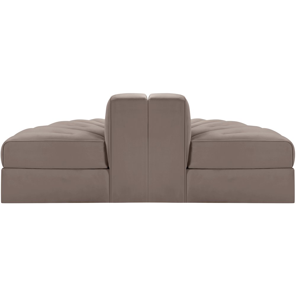 Rummi Taupe Velvet Performance Fabric Upholstered 2pc. Modular Loveseat