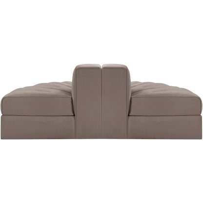 Rummi Taupe Velvet Performance Fabric Upholstered 2pc. Modular Loveseat