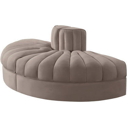 Rummi Taupe Velvet Performance Fabric Upholstered 2pc. Modular Loveseat
