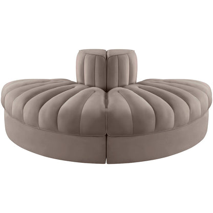 Rummi Taupe Velvet Performance Fabric Upholstered 2pc. Modular Loveseat