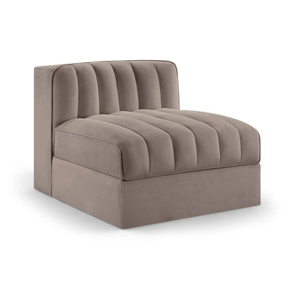 Rummi Taupe Velvet Performance Fabric Upholstered Modular Chair