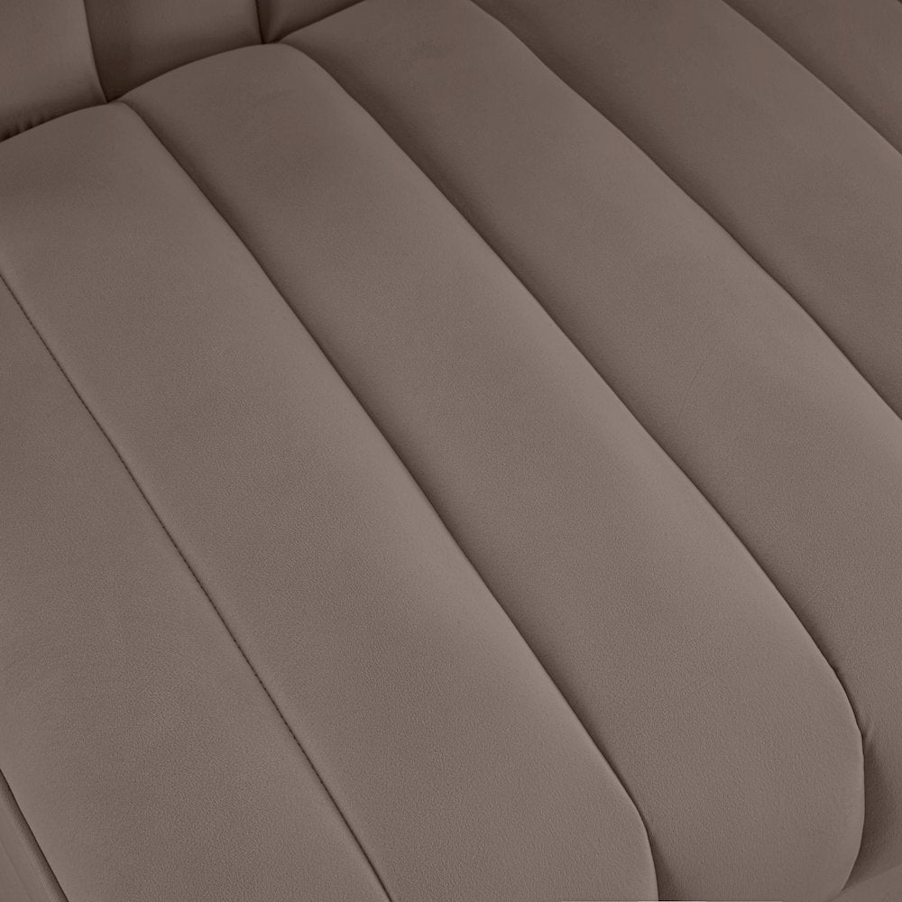 Rummi Taupe Velvet Performance Fabric Upholstered Modular Chair