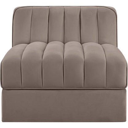 Rummi Taupe Velvet Performance Fabric Upholstered Modular Chair