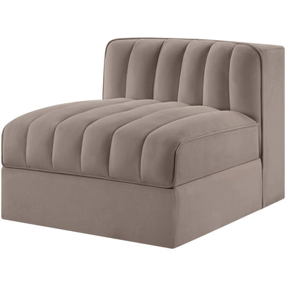 Rummi Taupe Velvet Performance Fabric Upholstered Modular Chair