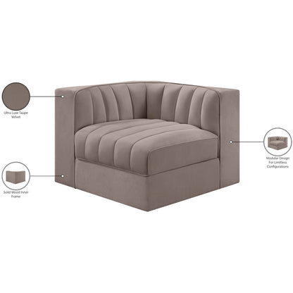 Rummi Taupe Velvet Performance Fabric Upholstered Modular Chair