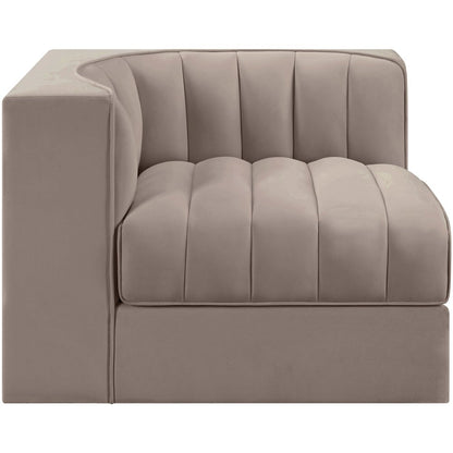 Rummi Taupe Velvet Performance Fabric Upholstered Modular Chair