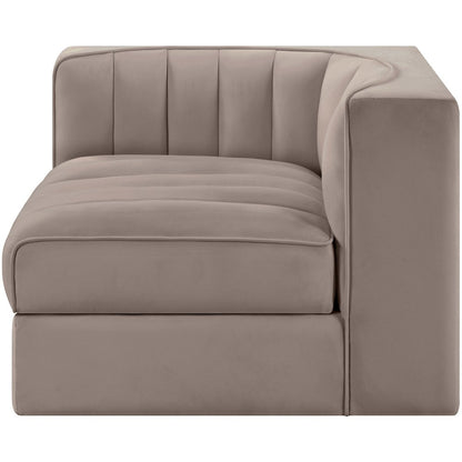 Rummi Taupe Velvet Performance Fabric Upholstered Modular Chair
