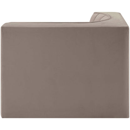 Rummi Taupe Velvet Performance Fabric Upholstered Modular Chair