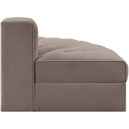 Rummi Taupe Velvet Performance Fabric Upholstered Modular Chair