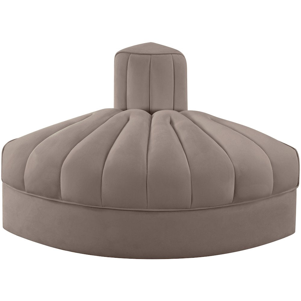 Rummi Taupe Velvet Performance Fabric Upholstered Modular Chair