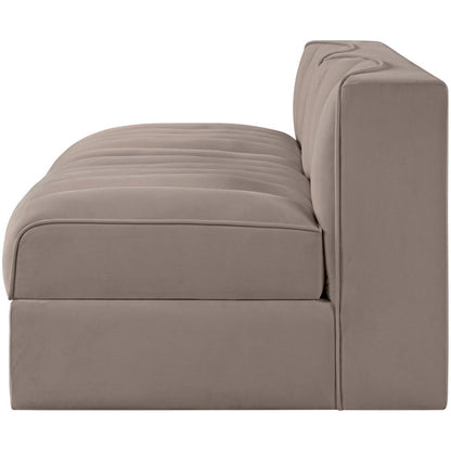 Rummi Taupe Velvet Performance Fabric Upholstered 2pc. Modular Loveseat