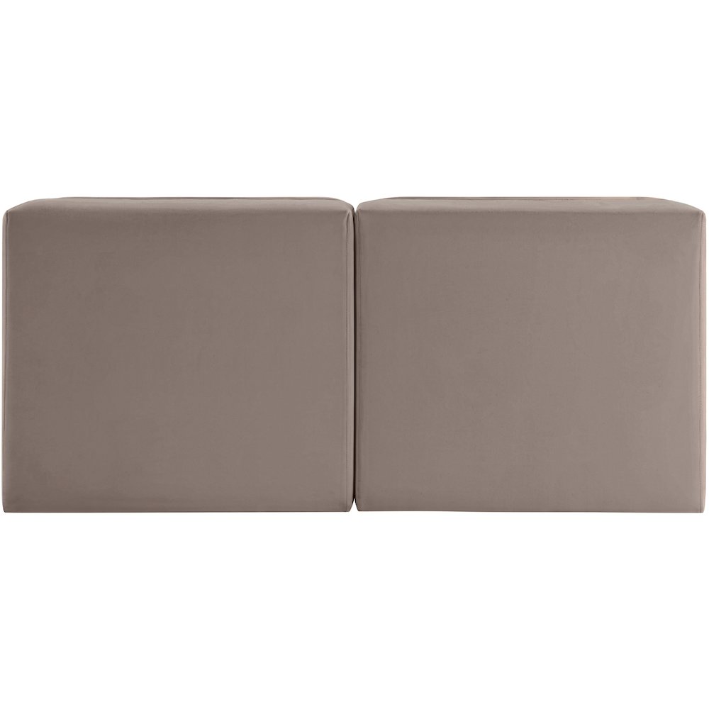 Rummi Taupe Velvet Performance Fabric Upholstered 2pc. Modular Loveseat