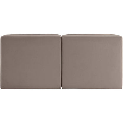 Rummi Taupe Velvet Performance Fabric Upholstered 2pc. Modular Loveseat
