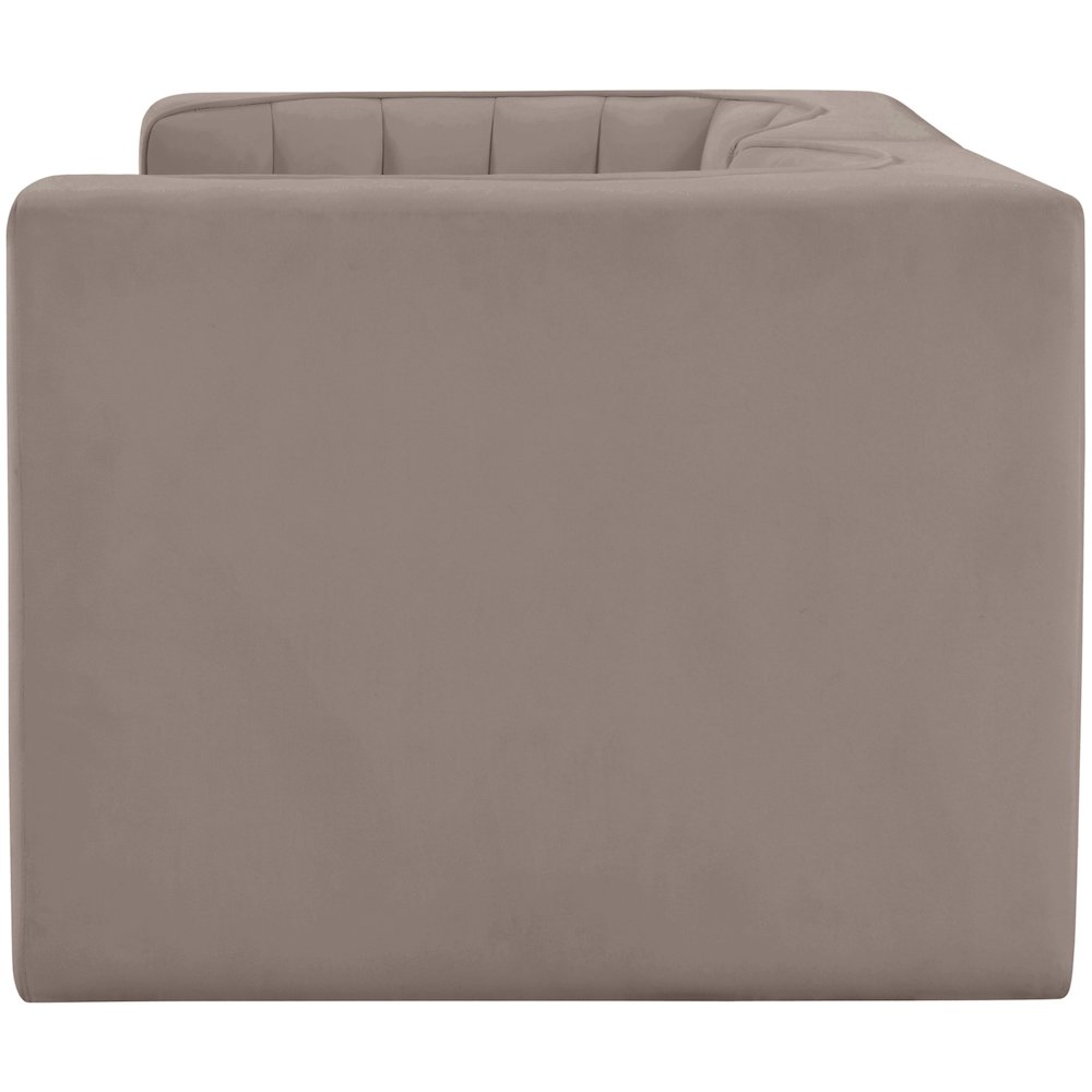 Rummi Taupe Velvet Performance Fabric Upholstered 2pc. Modular Loveseat