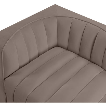 Rummi Taupe Velvet Performance Fabric Upholstered 2pc. Modular Loveseat