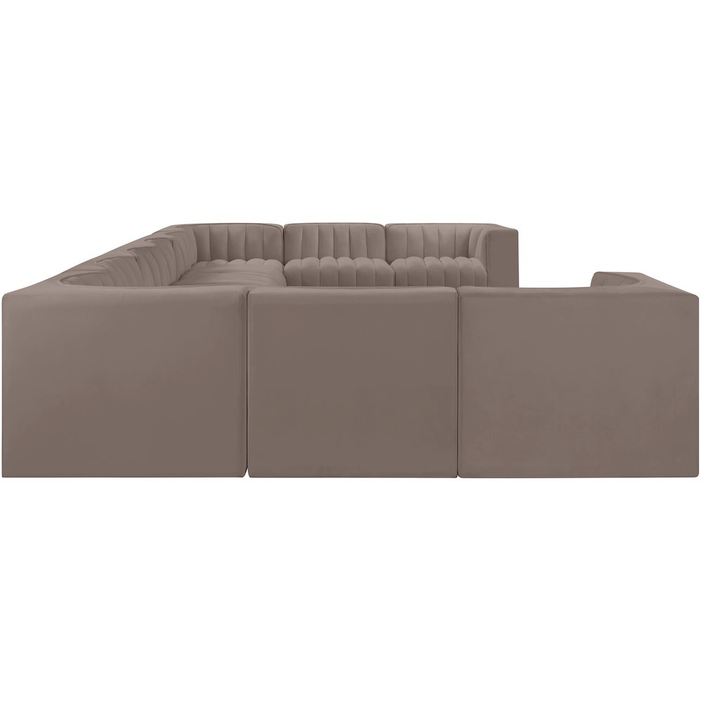 Rummi Taupe Velvet Performance Fabric Upholstered 10pc. Modular Sectional