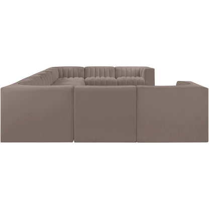 Rummi Taupe Velvet Performance Fabric Upholstered 10pc. Modular Sectional