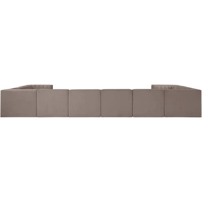 Rummi Taupe Velvet Performance Fabric Upholstered 10pc. Modular Sectional