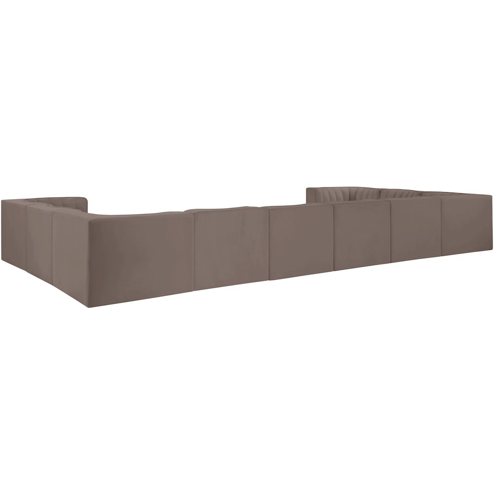 Rummi Taupe Velvet Performance Fabric Upholstered 10pc. Modular Sectional