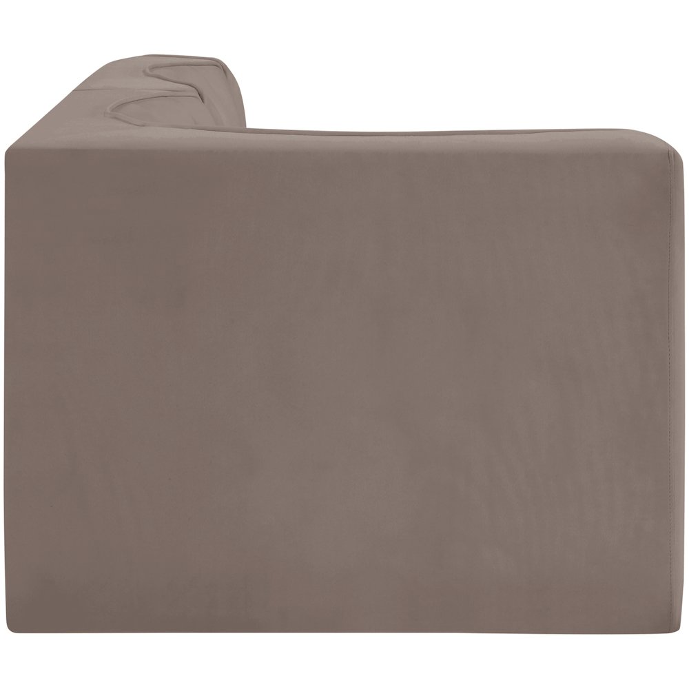 Rummi Taupe Velvet Performance Fabric Upholstered 3pc. Modular Sectional