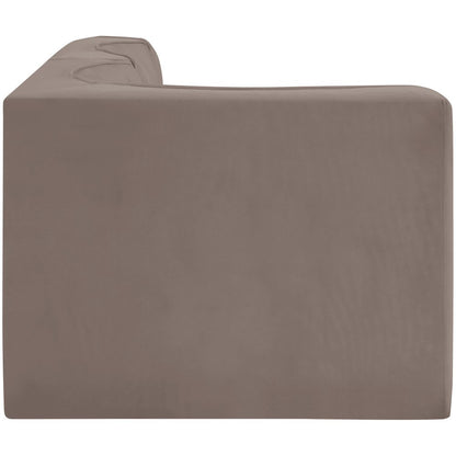 Rummi Taupe Velvet Performance Fabric Upholstered 3pc. Modular Sectional